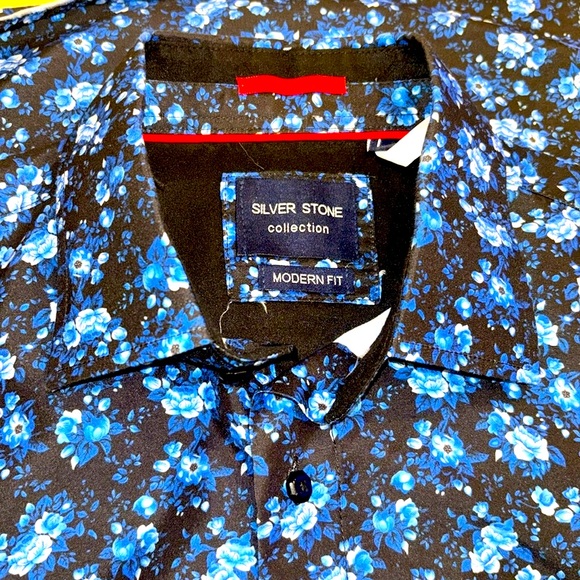 Silver Stone Collection Button Shirt Modern Fit, Size L - Picture 5 of 6